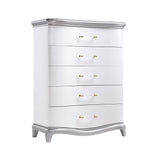 Modern White and Silver Tufted Contemporary Nina Bedroom Set