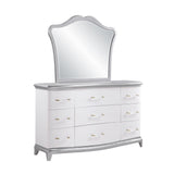 Modern White and Silver Tufted Contemporary Nina Bedroom Set