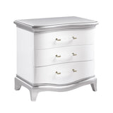 Modern White and Silver Tufted Contemporary Nina Bedroom Set