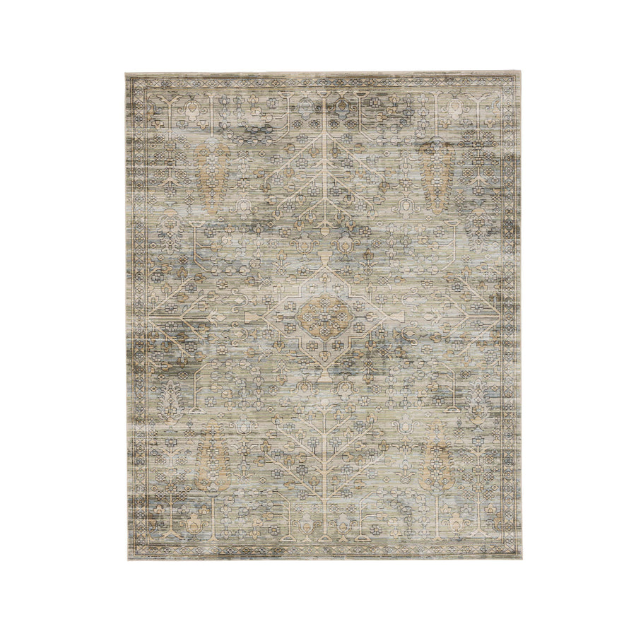 Karastan Ariel Ophelia Jade Traditional Area Rug - Machine Woven Polypropylene, Made in Turkey