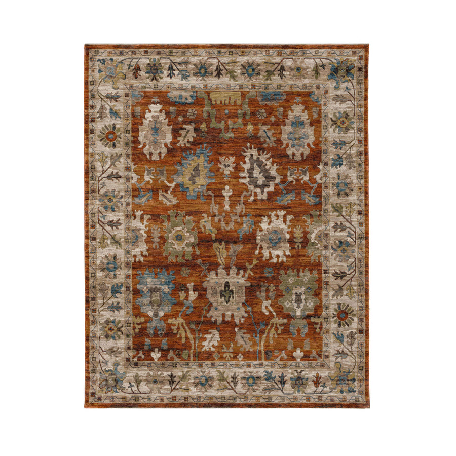 Karastan Liora Othello Cinnabar Traditional Area Rug - Machine Woven Polyester, Made in Turkey