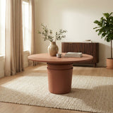 Margot 54-Inch Round Concrete Indoor Outdoor Dining Table - Wabi-Sabi & Patio Dining