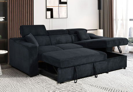 Detailed view of the velvet fabric and seaming on the Deyana sectional