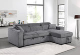 The velvet sectional arranged in a spacious family room layout
