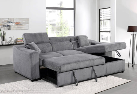 Close-up of the high-density foam cushions on the contemporary sectional