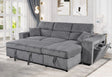 Front view of contemporary modular velvet sectional for living room