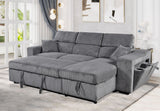 Front view of contemporary modular velvet sectional for living room