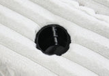 Texture view of the high-quality white textile on the Luna Ribbed Chaise Lounge Chair.