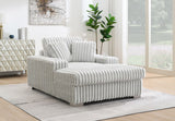 Rear view of the Luna Ribbed White Oversized Chaise Lounge Chair showing clean contemporary lines.