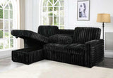 Front view of the FOAK Queens Sectional with modern textured fabric