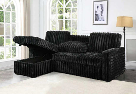 Front view of the FOAK Queens Sectional with modern textured fabric