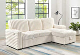Side profile of the FOAK Queens L-shaped ribbed sofa
