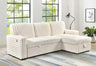 Side profile of the FOAK Queens L-shaped ribbed sofa