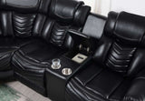 Detail of blue LED lighting strip along the base of the sofa