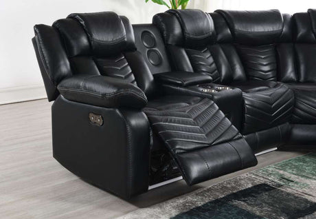 LED illuminated base on modern reclining furniture