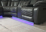 Sectional reclining seats for media room comfort