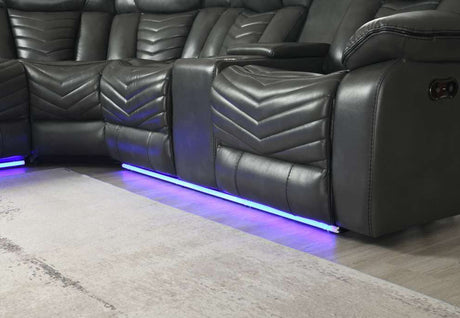 Sectional reclining seats for media room comfort