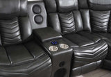 Ruiz black leather upholstery close-up