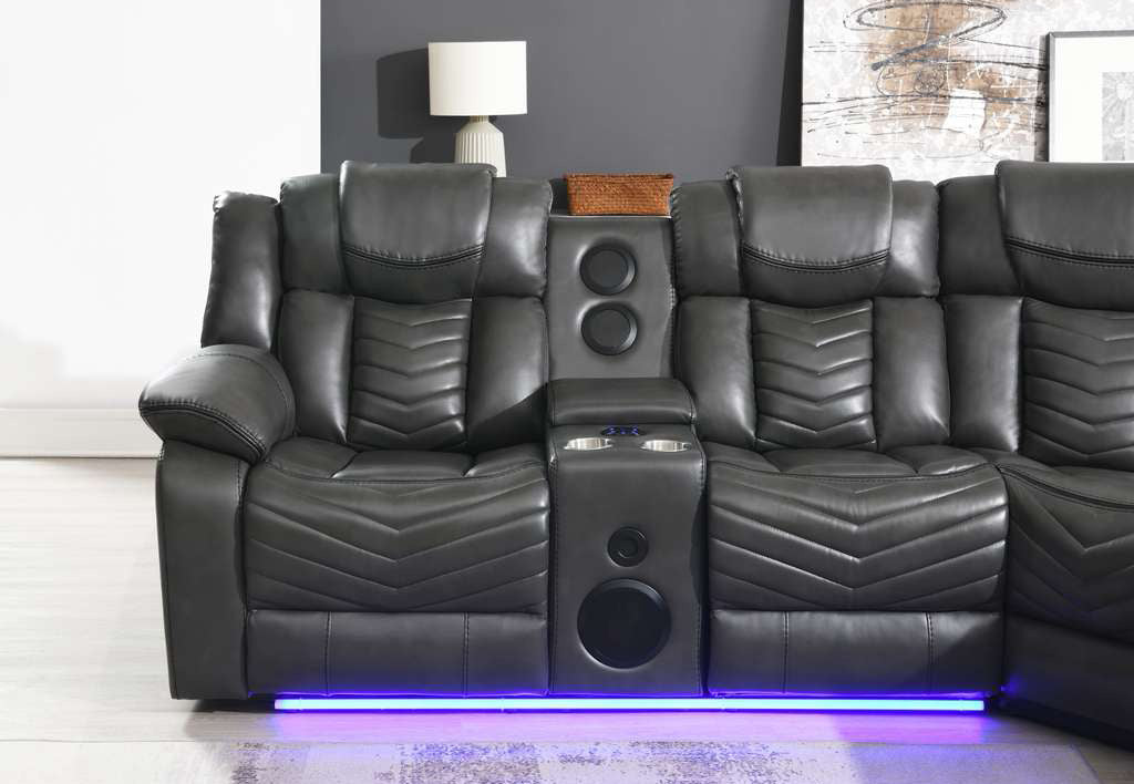 Sectional sofa with manual reclining controls