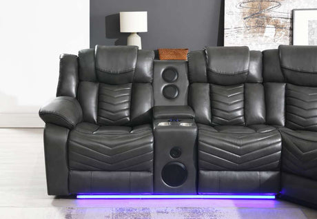 Sectional sofa with manual reclining controls