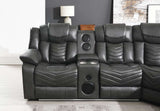 Deep seating comfort on black leather recliners