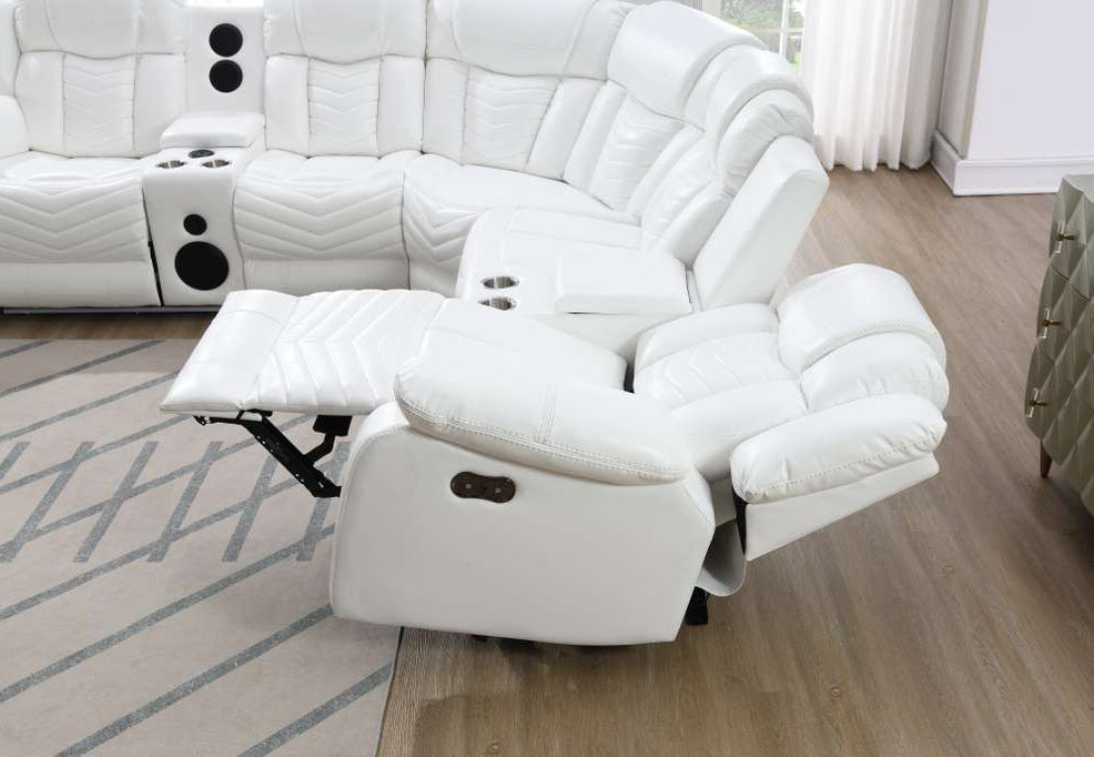 Ruiz black leather sectional with high-density foam