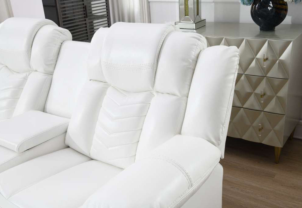 Contemporary black leather home theater setup