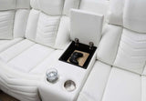 Modern living room sectional with functional LED base