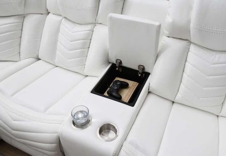 Modern living room sectional with functional LED base