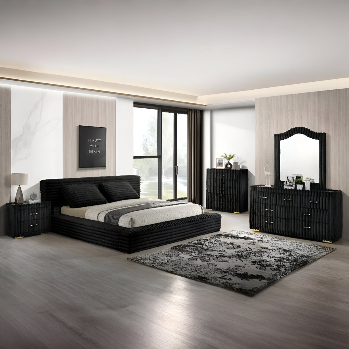 Sandy 5-Piece Upholstered Modern Bedroom Set