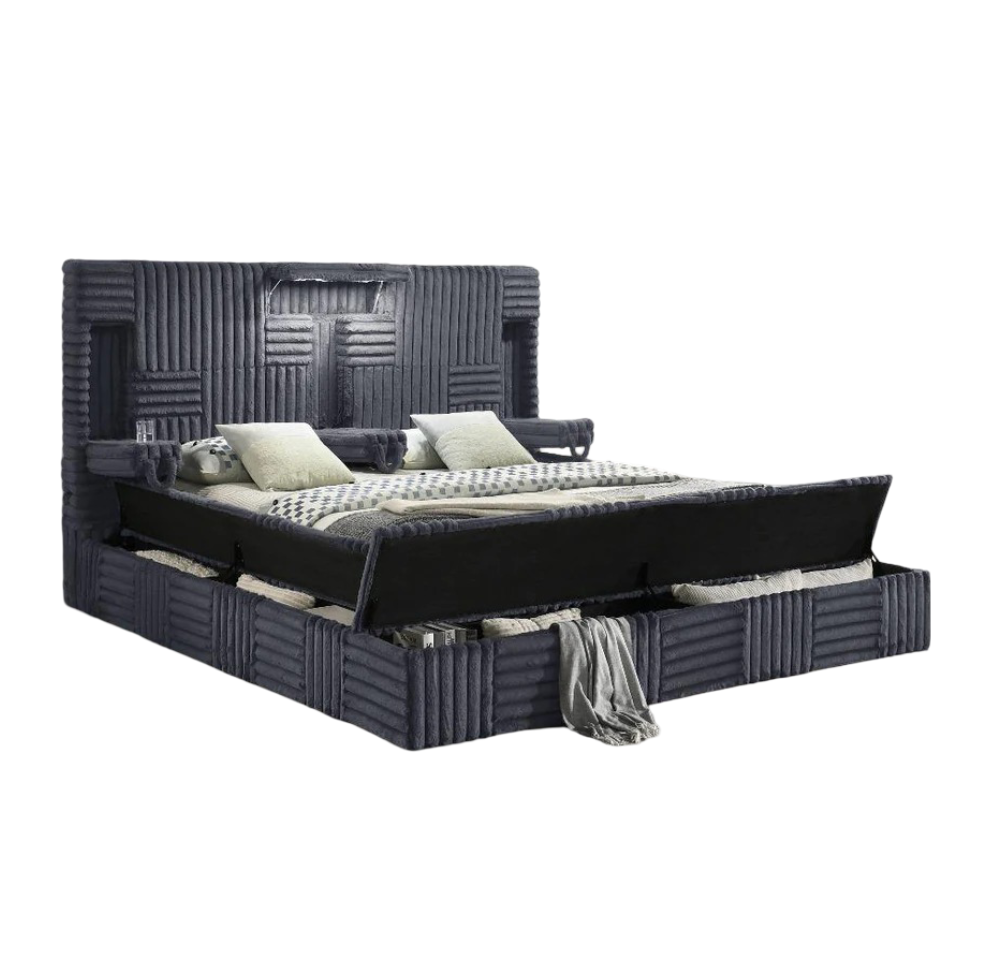 Yazan Upholstered Storage Bed with LED Lights