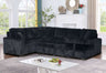 Maxy Black Corduroy Sectional Sofa front view in modern living room