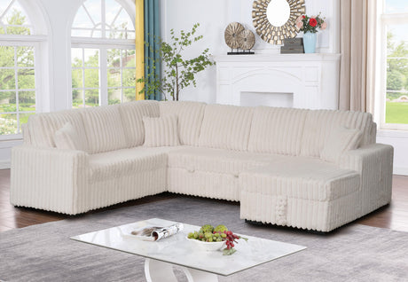 Back view showing structural silhouette of Maxy sectional sofa