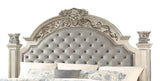 Luxurious Traditional Silver Ornate 5-Piece King Platinum Bedroom Furniture Set