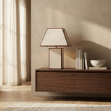 Josephine Pyramid Table Lamp with Contrast Piping - Wabi Sabi & Ambient Accent Lighting