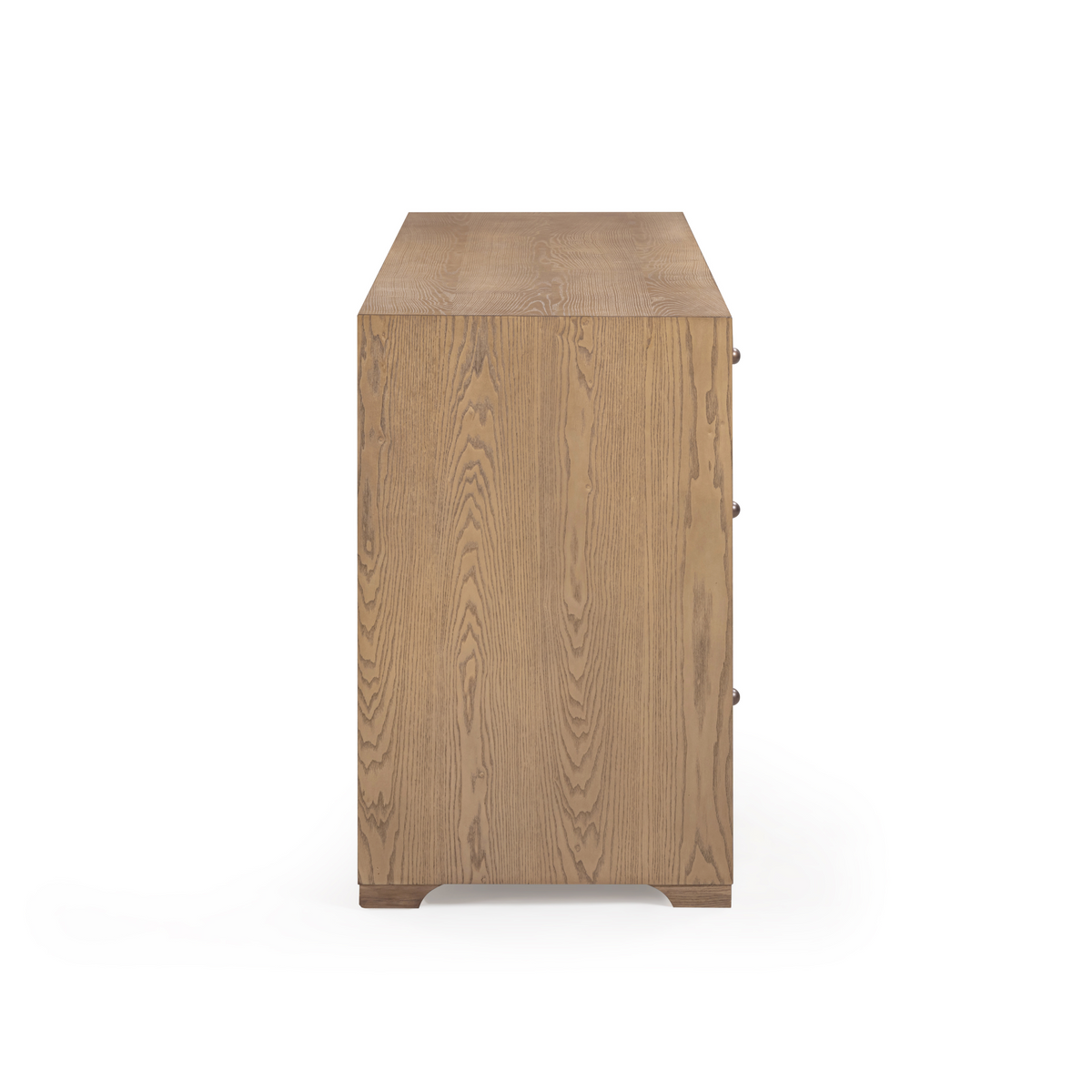 Laurentis 64" Light Taupe Suede and Wood 6-Drawer Dresser - View 7