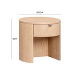 Marlow 19" Wood Round Nightstand With Drawer