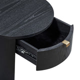 Marlow 19" Wood Round Nightstand With Drawer