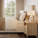 Bristol Park 30" Whitewashed Oak Wood 2-Drawer Nightstand