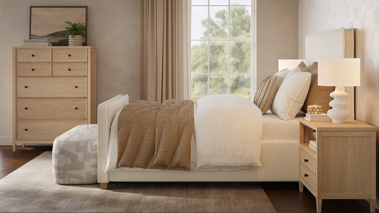 Bristol Park 40" Whitewashed Oak Wood 7-Drawer Chest