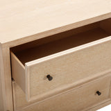 Bristol Park 62" Whitewashed Oak Wood 6-Drawer Dresser