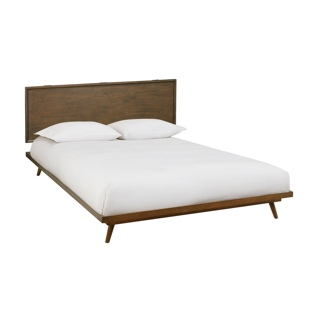Emery Walnut Wood Platform Bed - View 1