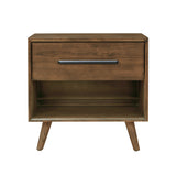 Emery 24" Walnut 1-Drawer Nightstand - View 1