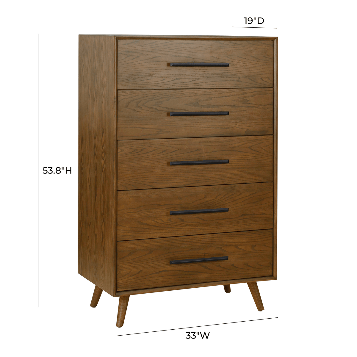 Emery 33" Walnut 5-Drawer Chest - View 7