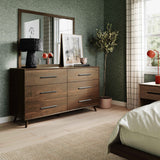 Emery 62" Walnut 6-Drawer Dresser - View 2