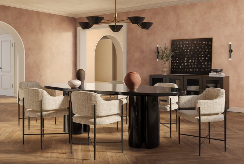 Zola 94.5" Lacquer Oval Dining Table