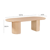 Marlow 102" Wood Oval Dining Table