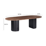 Marlow 102" Wood Oval Dining Table