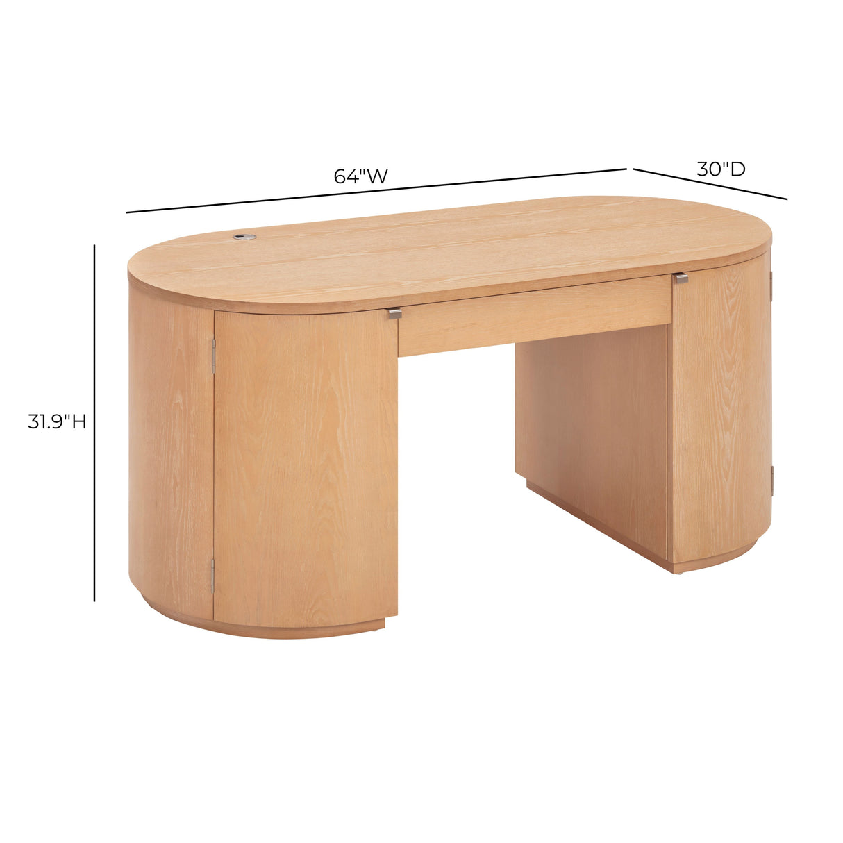 Marlow 64" Wood Executive Desk With Storage