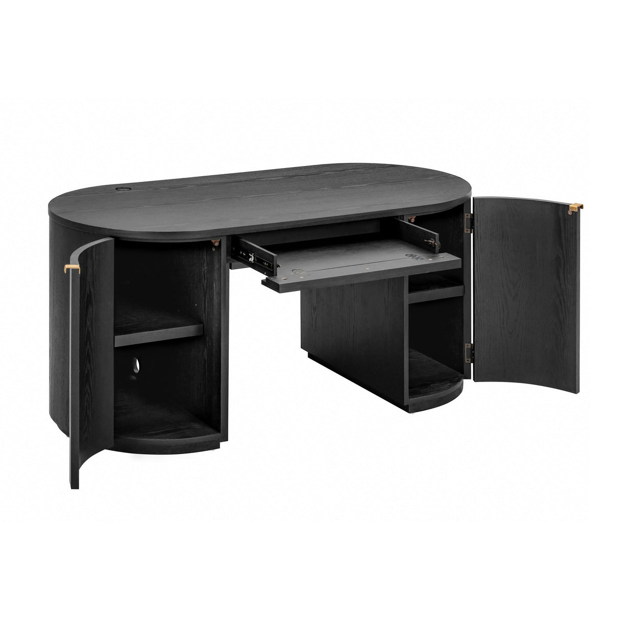 Marlow 64" Wood Executive Desk With Storage